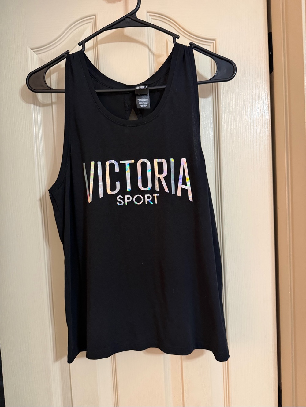Victoria’s Secret - Victoria Sport Black Tank with Holographic Logo